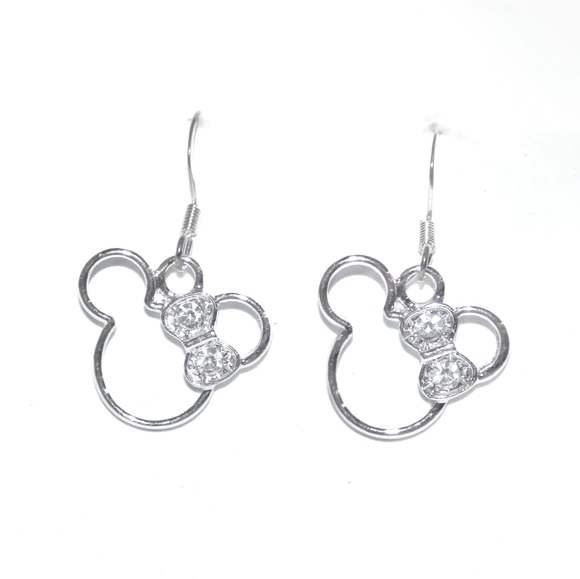Disney Hollow Minnie Mouse crystal bow earrings - Picture 1 of 7